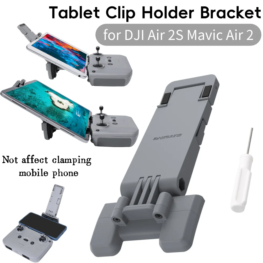 Drone Tablet Mount - リモコンタブレット拡張ブラケットマウントドローンアクセサリータブレット電話マウント DJI Mavic Air 2 クリップホルダースタンド用