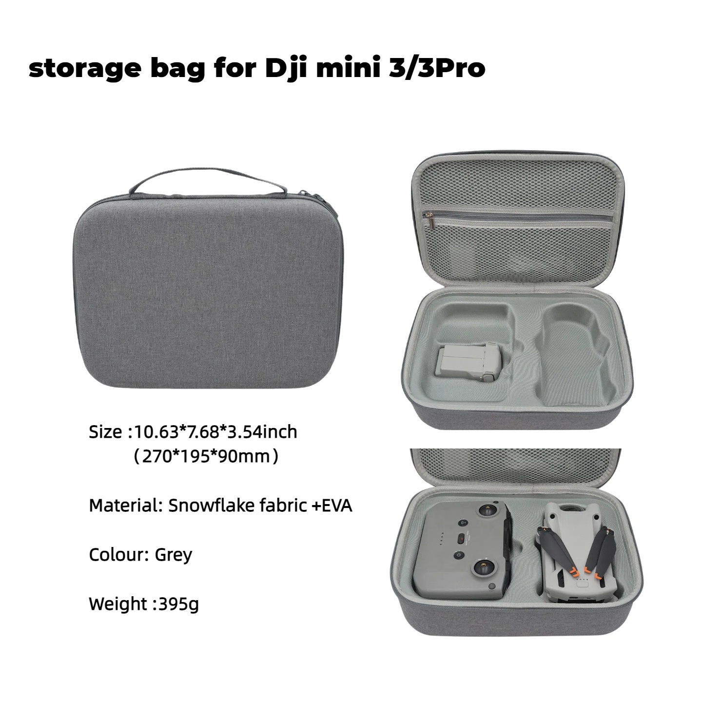 Drone Controller Hood - DJI Mini 3/Mini 3Proドローン用ハードEVAドローンバッグ、キャリングケース、収納ショルダーバッグ、リモコンハンドバッグ、ドローンアクセサリー