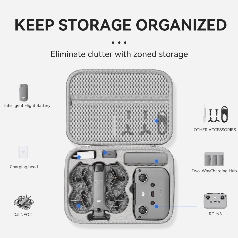 DJI NEO 2ドローンアクセサリー用XFJIトラベルオー - Drone Hard Shell Case のレビューと価格