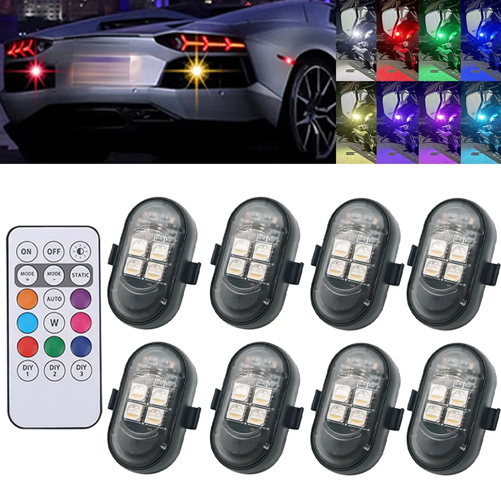 1-8 個 USB 充電式防水車オートバイドローン警告灯ワイ - Drone Strobe Light のレビューと価格
