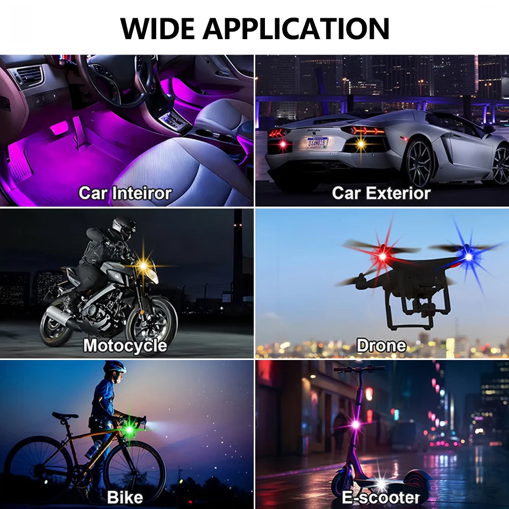 1-8 個 USB 充電式防水車オートバイドローン警告灯ワイ - Drone Strobe Light のレビューと価格