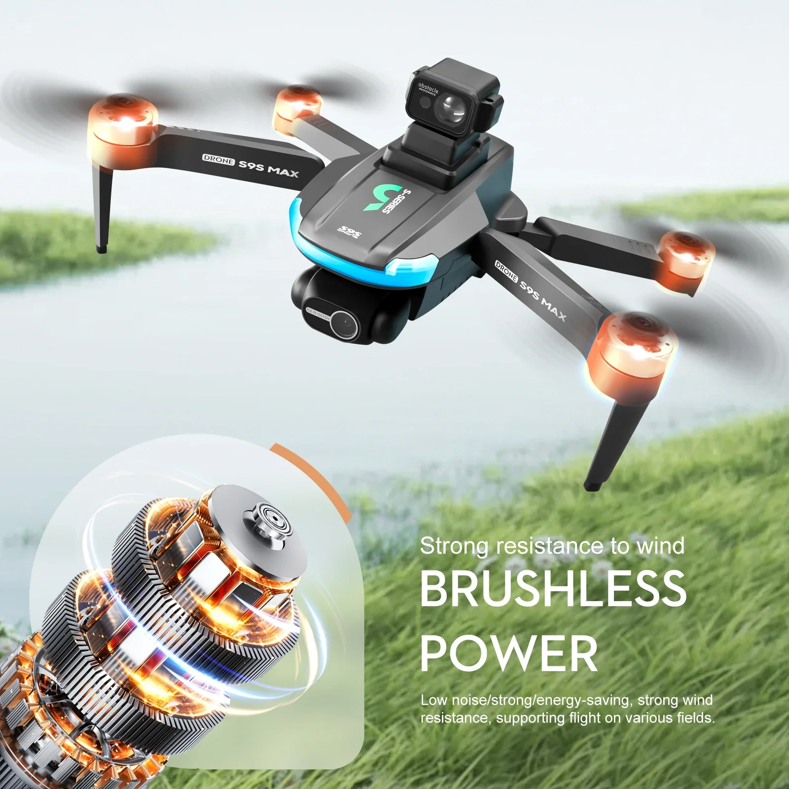 新しい S9S MAX ミニドローン 4K 2 軸 PTZ  - Drone Remote Controller Lanyard のレビューと価格