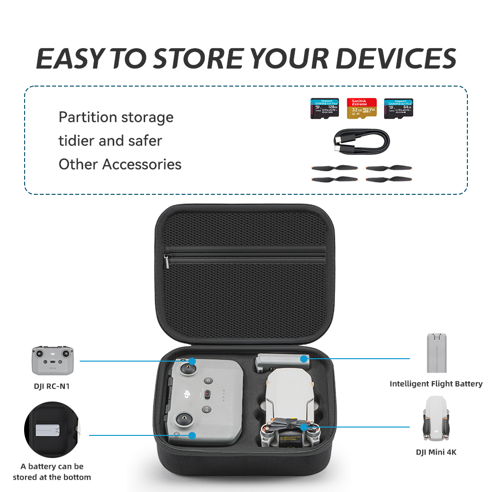 ポータブル収納バッグ保護キャリングケース DJI Mini4 - Drone Hard Shell Case のレビューと価格