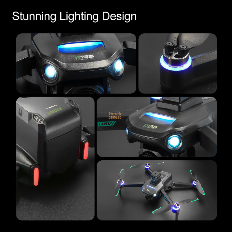 リモコン付きクワッドコプタードローン,障害物回避,LEDスク - Drone Controller Screen のレビューと価格