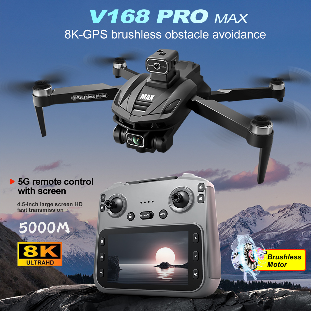 V168 PRO Max GPS ドローン 8K プロフェッ - Drone Controller Screen のレビューと価格