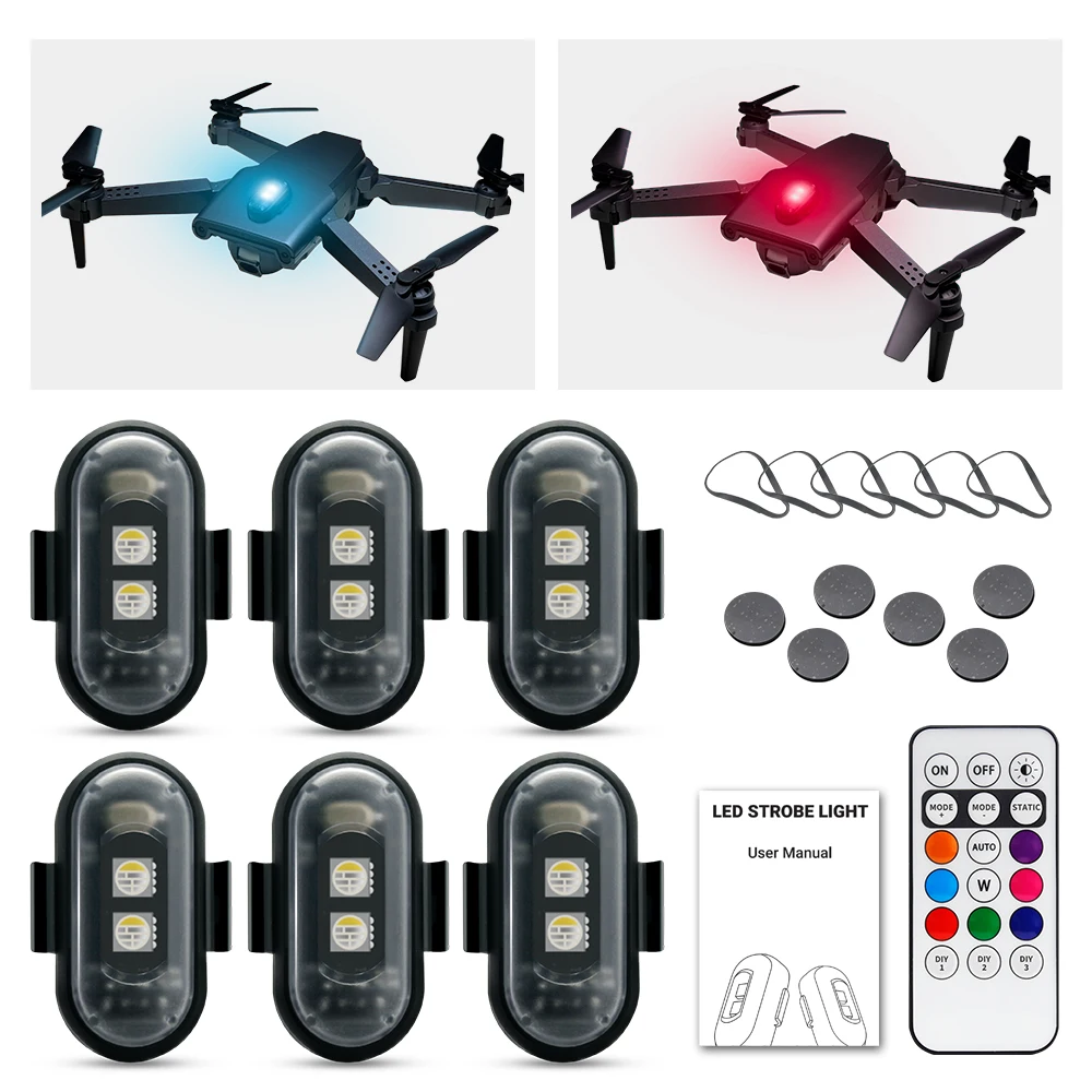 オートバイストロボライト、APP制御RGB LED、スクータ - Drone Strobe Light のレビューと価格