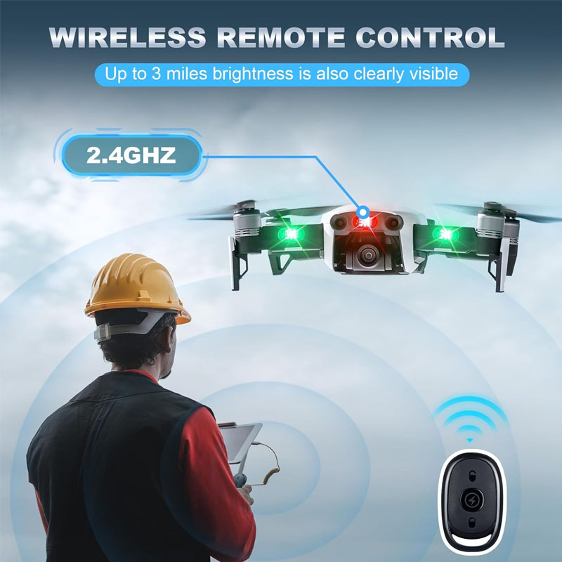 ワイヤレス LED ドローンストロボライトオートバイ車バイク - Drone Strobe Light のレビューと価格