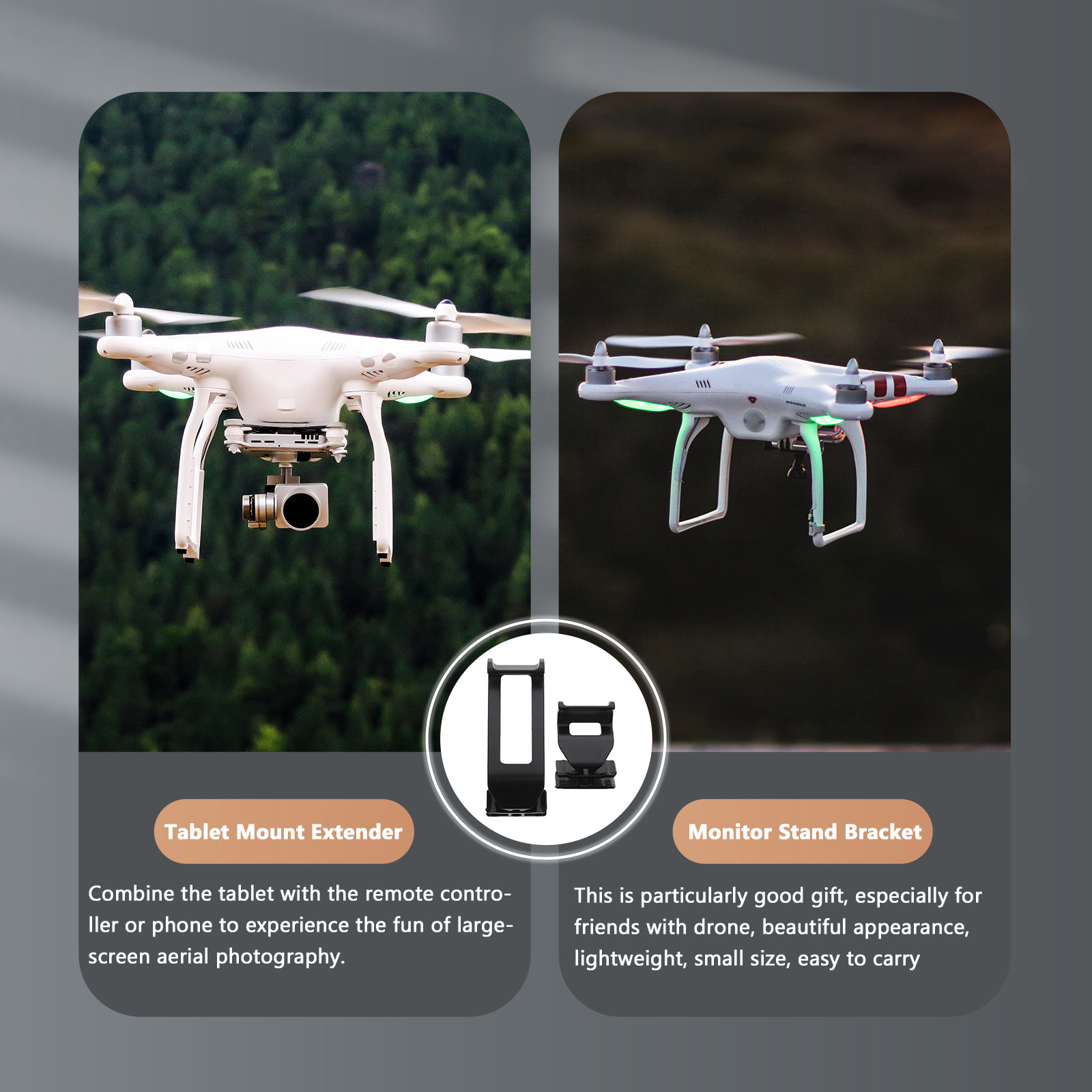 ドローンリモコン・タブレット・携帯電話用マウント 1セット  - Drone Tablet Mount のレビューと価格