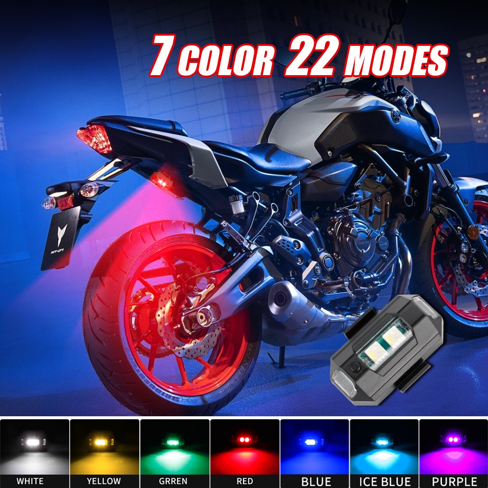 1PC 7 色ミニ USB 充電 LED 衝突防止オートバイ - Drone Strobe Light のレビューと価格