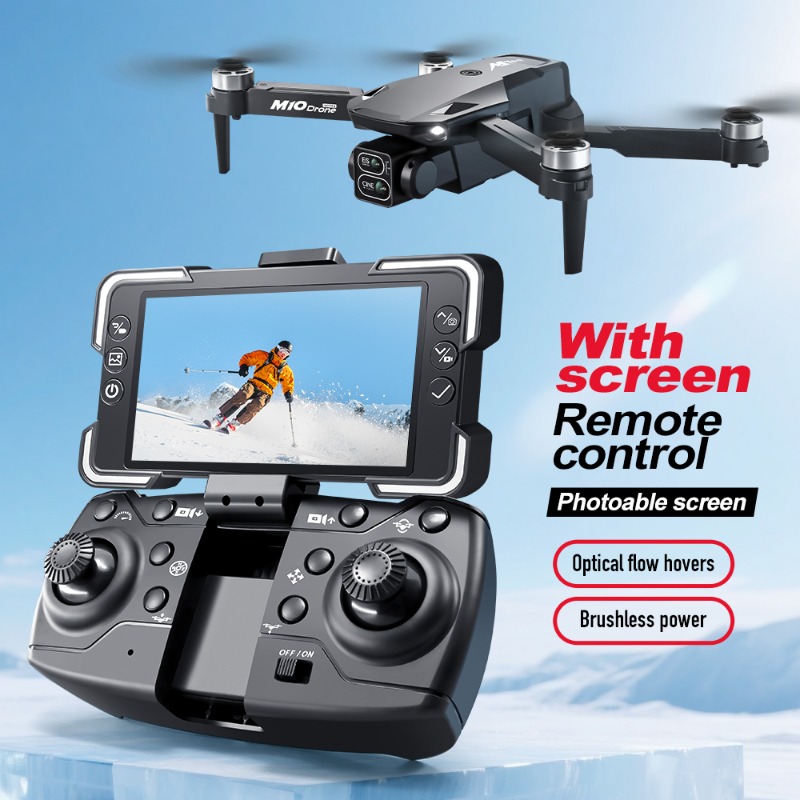 M10カメラドローン、画面付きリモコン、デュアルカメラ、オプ - Drone Controller Screen のレビューと価格